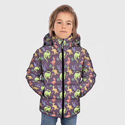 Куртка зимняя для мальчика Динозавры паттерн, цвет: 3D-черный — фото 2
