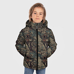 Куртка зимняя для мальчика Тёмный фон с элементами дракона, цвет: 3D-черный — фото 2