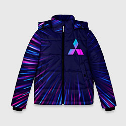 Куртка зимняя для мальчика Mitsubishi neon speed lines, цвет: 3D-черный