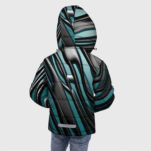 Зимняя куртка для мальчика Подтеки / 3D-Светло-серый – фото 4