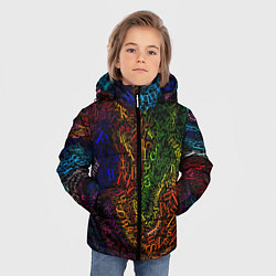 Куртка зимняя для мальчика Разноцветные английские буквы, цвет: 3D-красный — фото 2