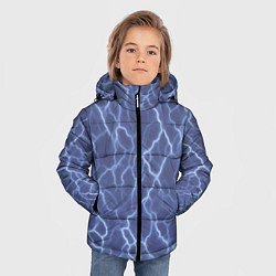Куртка зимняя для мальчика Электрический разряд на голубом фоне, цвет: 3D-черный — фото 2