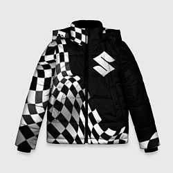 Куртка зимняя для мальчика Suzuki racing flag, цвет: 3D-черный