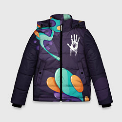 Куртка зимняя для мальчика Death Stranding graffity splash, цвет: 3D-черный