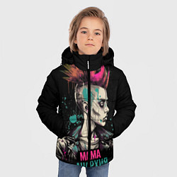 Куртка зимняя для мальчика Мама анархия, цвет: 3D-светло-серый — фото 2