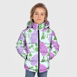 Куртка зимняя для мальчика Лиловая и розовая сирень, цвет: 3D-черный — фото 2