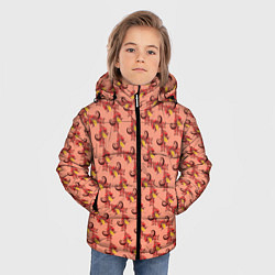 Куртка зимняя для мальчика Декоративный растительный орнамент, цвет: 3D-красный — фото 2