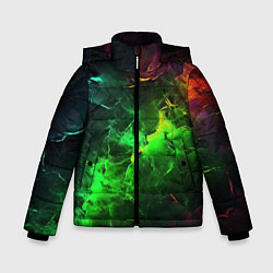Куртка зимняя для мальчика Зеленое свечение, цвет: 3D-светло-серый