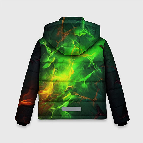 Зимняя куртка для мальчика Зеленое свечение молния / 3D-Красный – фото 2