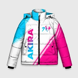 Куртка зимняя для мальчика Akira neon gradient style: надпись, символ, цвет: 3D-черный