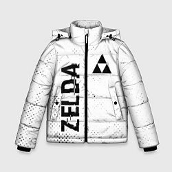 Куртка зимняя для мальчика Zelda glitch на светлом фоне: надпись, символ, цвет: 3D-черный