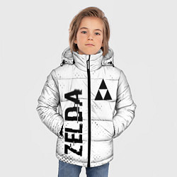 Куртка зимняя для мальчика Zelda glitch на светлом фоне: надпись, символ, цвет: 3D-черный — фото 2