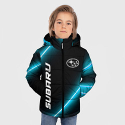 Куртка зимняя для мальчика Subaru неоновые лампы, цвет: 3D-черный — фото 2