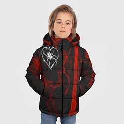 Куртка зимняя для мальчика Гранж, разводы и паук, цвет: 3D-черный — фото 2