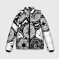 Куртка зимняя для мальчика Рисунок тушью, цвет: 3D-светло-серый