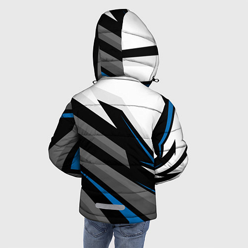 Зимняя куртка для мальчика БМВ - спортивная униформа / 3D-Светло-серый – фото 4