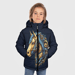 Куртка зимняя для мальчика Механический конь, цвет: 3D-светло-серый — фото 2