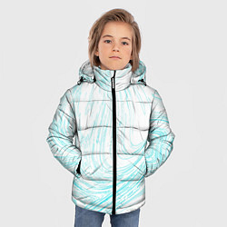 Куртка зимняя для мальчика Абстракция бело-голубой, цвет: 3D-светло-серый — фото 2