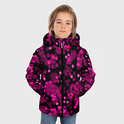 Куртка зимняя для мальчика Красно розовые конфетти на черном, цвет: 3D-красный — фото 2