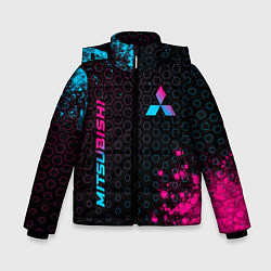 Зимняя куртка для мальчика Mitsubishi - neon gradient: надпись, символ