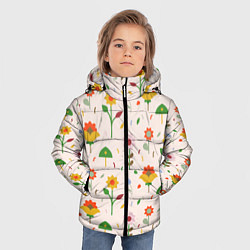 Куртка зимняя для мальчика Pretty flowers, цвет: 3D-черный — фото 2
