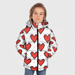 Куртка зимняя для мальчика Pixel heart, цвет: 3D-черный — фото 2