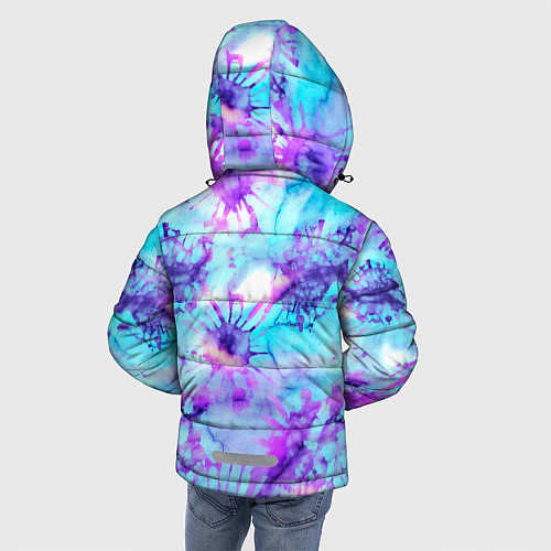 Зимняя куртка для мальчика Морское дно узор - тай-дай / 3D-Светло-серый – фото 4
