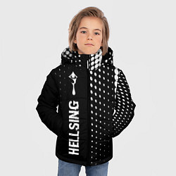 Куртка зимняя для мальчика Hellsing glitch на темном фоне: по-вертикали, цвет: 3D-черный — фото 2