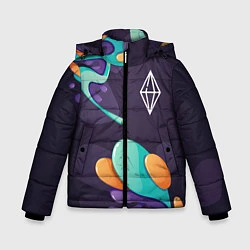 Куртка зимняя для мальчика The Sims graffity splash, цвет: 3D-черный