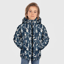 Куртка зимняя для мальчика Абстрактный узор с сине-белыми элементами, цвет: 3D-черный — фото 2