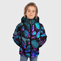 Куртка зимняя для мальчика Неоновые камни, цвет: 3D-светло-серый — фото 2