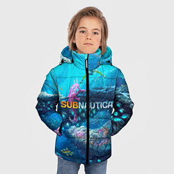 Куртка зимняя для мальчика Подводный мир сабнавтики, цвет: 3D-черный — фото 2