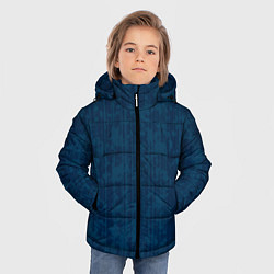Куртка зимняя для мальчика Синий абстракция полосы, цвет: 3D-светло-серый — фото 2
