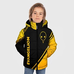 Куртка зимняя для мальчика Evangelion - gold gradient: надпись, символ, цвет: 3D-черный — фото 2