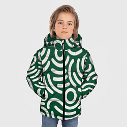 Куртка зимняя для мальчика Абстрактный белый узор, цвет: 3D-черный — фото 2