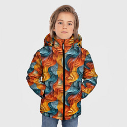 Куртка зимняя для мальчика Волны ярких красок, цвет: 3D-черный — фото 2