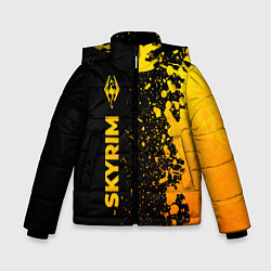 Куртка зимняя для мальчика Skyrim - gold gradient: по-вертикали, цвет: 3D-черный