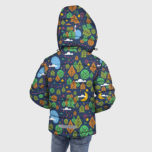 Зимняя куртка для мальчика Ночной лес / 3D-Светло-серый – фото 4