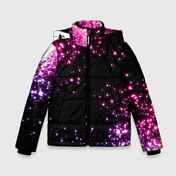 Куртка зимняя для мальчика Неоновые звезды - neon, цвет: 3D-черный