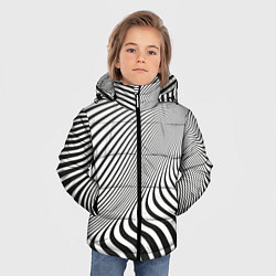 Куртка зимняя для мальчика Иллюзорные линии, цвет: 3D-красный — фото 2