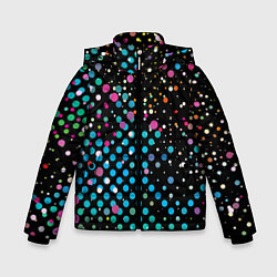 Куртка зимняя для мальчика Яркие брызги, цвет: 3D-черный
