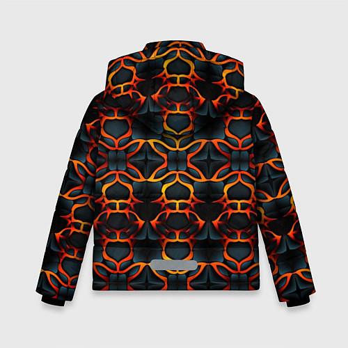 Зимняя куртка для мальчика Оранжевые неоновые объекты / 3D-Красный – фото 2