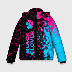 Куртка зимняя для мальчика Black Clover - neon gradient: по-вертикали, цвет: 3D-черный