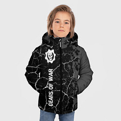 Куртка зимняя для мальчика Gears of War glitch на темном фоне: по-вертикали, цвет: 3D-черный — фото 2