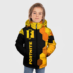 Куртка зимняя для мальчика Fortnite - gold gradient: по-вертикали, цвет: 3D-черный — фото 2