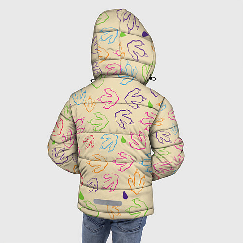 Зимняя куртка для мальчика Птичьи лапки / 3D-Светло-серый – фото 4