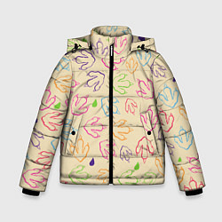 Куртка зимняя для мальчика Птичьи лапки, цвет: 3D-светло-серый