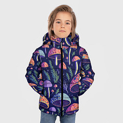 Куртка зимняя для мальчика Грибы паттерн, цвет: 3D-светло-серый — фото 2