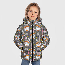 Куртка зимняя для мальчика Ночные зайчики, цвет: 3D-светло-серый — фото 2
