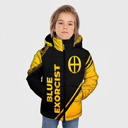 Куртка зимняя для мальчика Blue Exorcist - gold gradient: надпись, символ, цвет: 3D-черный — фото 2